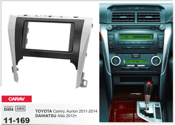 FITTING KIT TOYOTA CAMRY 2012 - 2015 DOUBLE DIN BLACK / SILVER - Image 2