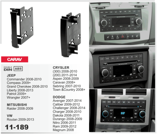 FITTING KIT CHRYSLER / DODGE / JEEP 2007 - 2015 DOUBLE DIN
