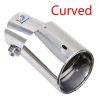 -1261777566240270054 1PC Universal Stainless Steel Chrome Car Tail Rear Curved Round Exhaust Pipe