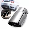 2145815432-1827306700 1PC Universal Stainless Steel Chrome Car Tail Rear Curved Round Exhaust Pipe