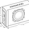 dimensions Kenwood PA-W801B 8" All in One Powered Subwoofer 400W Peak