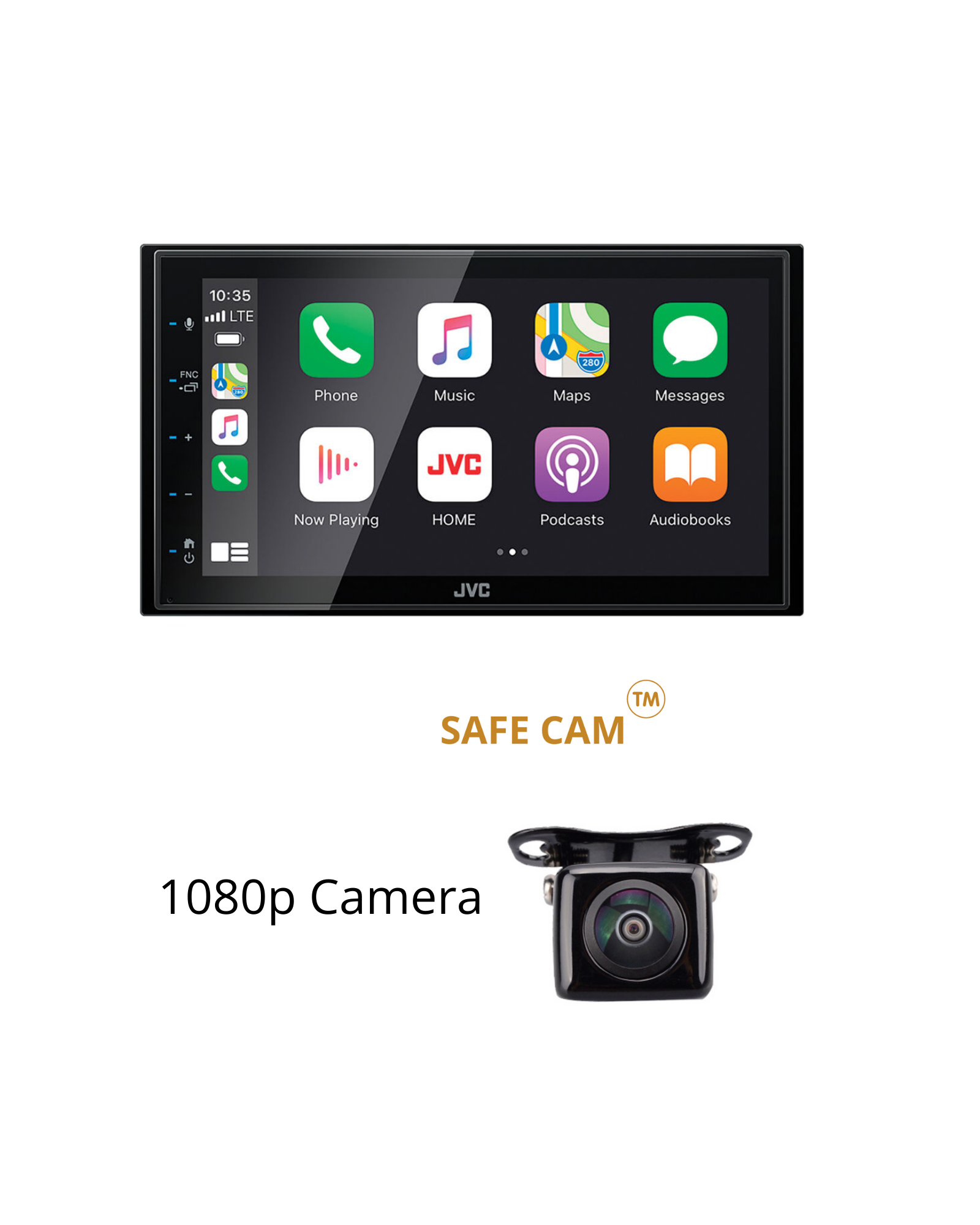 JVC KWM560BT Apple Carplay & Android Auto + SAFE CAM 1080p Reverse