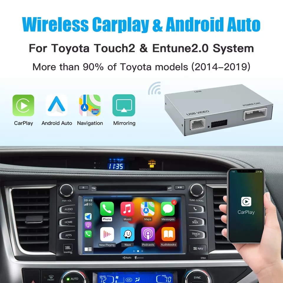 Toyota Wireless Apple Carplay / Android Auto For RAV4 CHR Avalon Corolla Camry yaris Auris RAV4