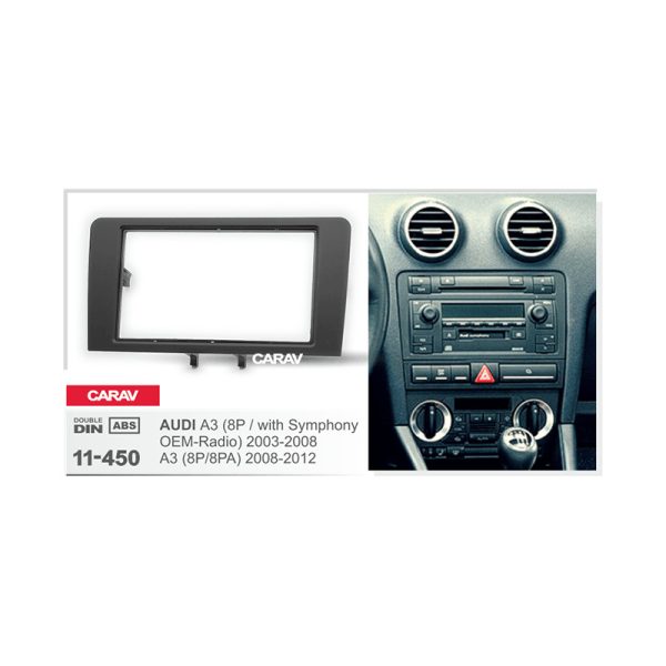 AUDI A3 (8P / Symphony OEM-Radio) 2003-2008, A3 (8P/8PA) 2008-2012 Fitting Kit