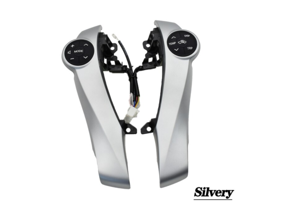 Silver steering wheel control buttons for Toyota Prius / Prius C / Aqua Car-styling Including Installation