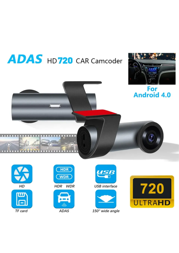 ADAS Dash Cam 150 Degree Lens Angle USB Car DVR Night Vision HD Car Camera For Android Car Radio LDWS WDR HDR - Image 2