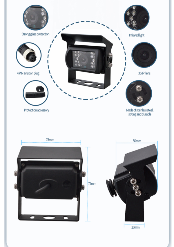 Truck Bus Van Camera 12v/24v AHD Night Vision Display & Camera - Image 3